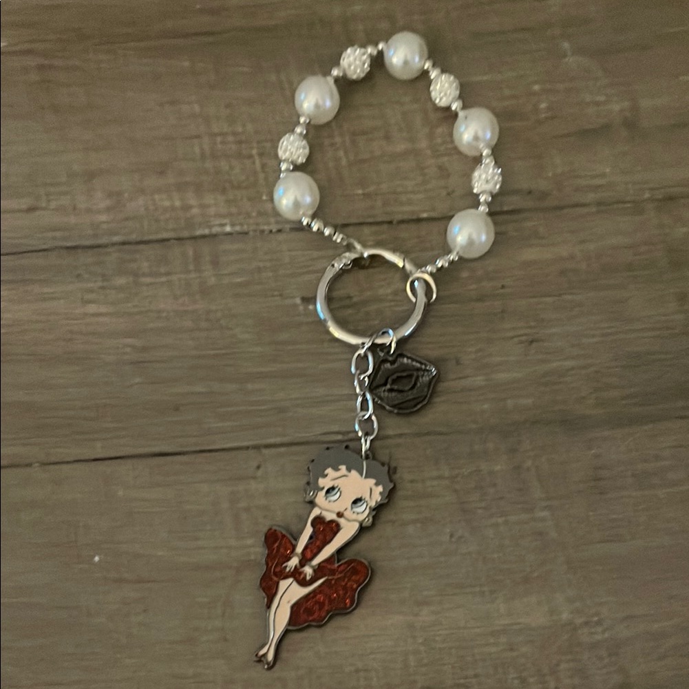 Betty Boob Charm Bracelet With Cartoon Pendant